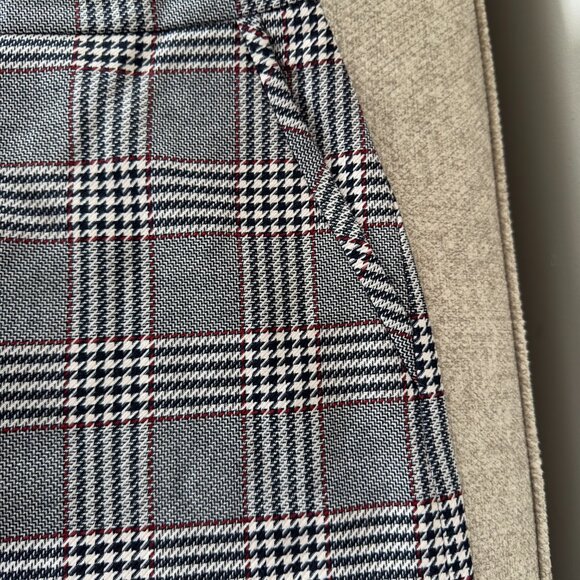 Anne Klein Women's Marine Blue Combo Plaid Pencil Skirt Size 8 - Picture 6 of 9